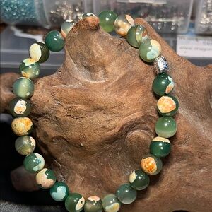 8mm Green and Orange fire agate